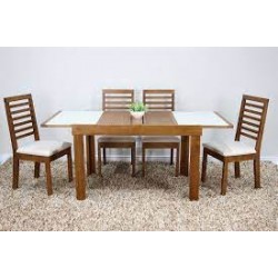 CONJUNTO MESA LIRIO PINHÃO VIDRO FENDI C/4 CADEIRAS CAMELIA CONJUNTO MESA LIRIO PINHÃO VIDRO FENDI C/4 CADEIRAS CAMELIA