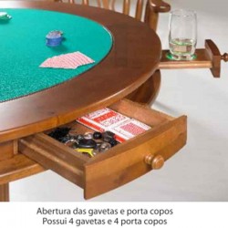 MESA PARA JOGOS DE CARTAS IMBUIA