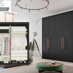 ROUPEIRO ARGOS 6PTS 100% MDF  - PRETO ROUPEIRO ARGOS 6PTS 100% MDF  - PRETO