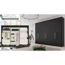 ROUPEIRO ARGOS 6PTS 100% MDF  - PRETO ROUPEIRO ARGOS 6PTS 100% MDF  - PRETO