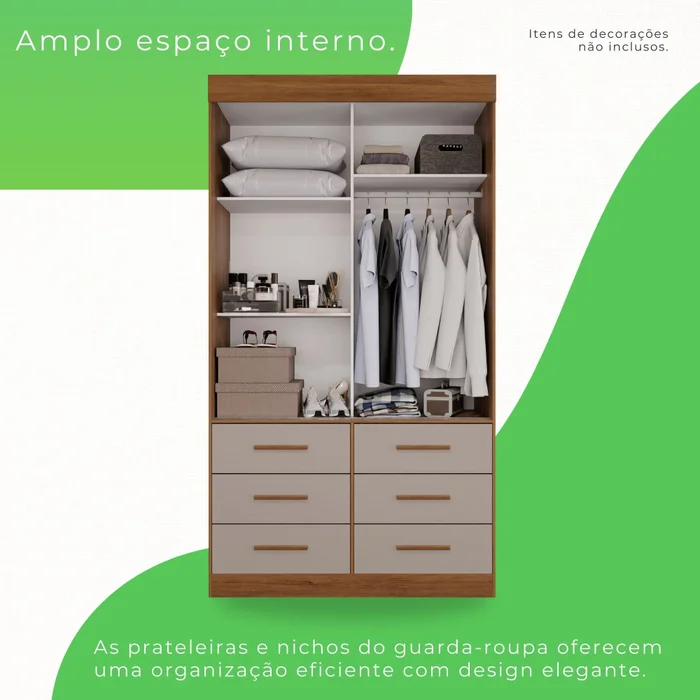 GUARDA-ROUPA BURITI 2PTS/6GAV C/ESP