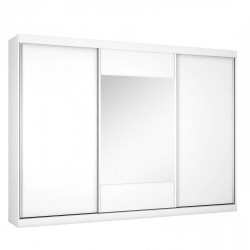 ROUPEIRO MILANO 1 PT COM ESPELHO 100%MDF COSTAS 3 mm - BRANCO