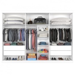 ROUPEIRO MILANO 1 PT COM ESPELHO 100%MDF COSTAS 3 mm - BRANCO