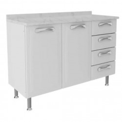 BALCÃO COZINHA 2 PTS E 4 GV IG3G4-120 PREMIUM - BRANCO