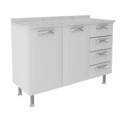 BALCÃO COZINHA 2 PTS E 4 GV IG3G4-120 PREMIUM - BRANCO