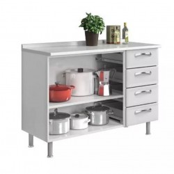 BALCÃO COZINHA 2 PTS E 4 GV IG3G4-120 PREMIUM - BRANCO