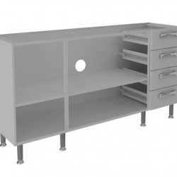 BALCÃO COZINHA 3 PTS E 4 GV C/ ENTRADA PARA PIA IG4GDST-160 PREMIUM - BRANCO