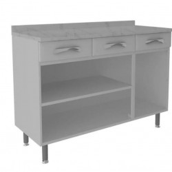 BALCÃO COZINHA 3 PTS E 3 GV IG3GD-120 PREMIUM - BRANCO