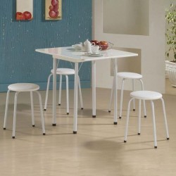 MESA DOBRÁVEL NADIA C/4 BANQUETAS - BRANCO