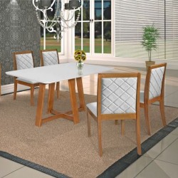 MESA BELLA 1,40  - CASTANHO C/OFF WHITE