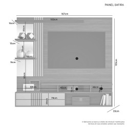 PAINEL SAFIRA - ROVERE / OFF WHITE