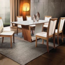 MESA ITÁLIA 1,60 X 1,00 - CINAMOMO C/OFF  WHITE