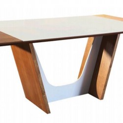 MESA MILANO 1,60 X 1,00 - CANELA C/OFF WHITE
