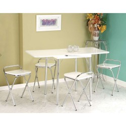CONJUNTO DE MESA DOBRÁVEL FLOR C/4 BANCOS  - BRANCO