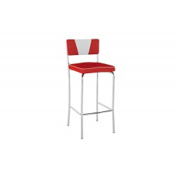 BANQUETA ALTA RETRÔ PB17  - VERMELHO C/BRANCO