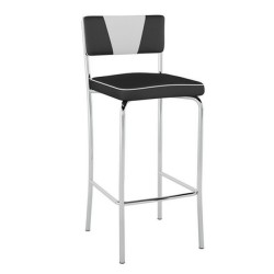 BANQUETA ALTA RETRÔ PB17  -PRETO C/BRANCO