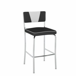 BANQUETA MÉDIA RETRÔ PB18  - PRETO C/BRANCO