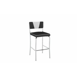 BANQUETA MÉDIA RETRÔ PB18  - PRETO C/BRANCO
