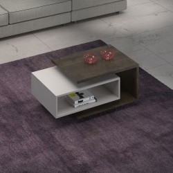 MESA DE CENTRO DIVA - CACAU / OFF WHITE