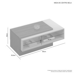 MESA DE CENTRO BELA  - CACAU / OFF WHITE