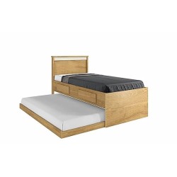 CAMA BIBOX SOLTEIRO ZURIQUE -  AMÊNDOA / OFF WHITE