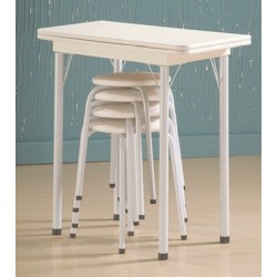 MESA DOBRAVEL COM 04 BANQUETAS - BRANCO