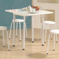 MESA DOBRAVEL COM 04 BANQUETAS - BRANCO