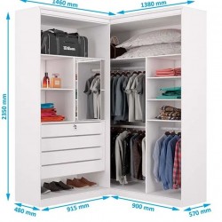 DORMITÓRIO DE CANTO VIENA 100%MDF - BRANCO ACETINADO