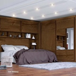 DORMITÓRIO CONJUGADO FIRENZE 100%MDF - BRAÚNA