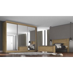 ROUPEIRO 3 PORTAS ESPELHADAS NÁPOLI 100%MDF - AMÊNDOA