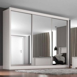 ROUPEIRO 3 PORTAS ESPELHADAS NÁPOLI 100%MDF - BRANCO