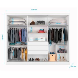 ROUPEIRO 3 PORTAS ESPELHADAS NÁPOLI 100%MDF - BRANCO