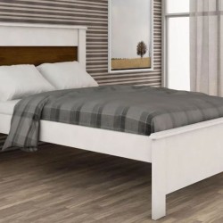 CAMA CASAL GUARANI  BRANCO ACETINADO/NOGUEIRA/BRANCO ACETINADO 1530 x 1210 x 2040