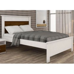 CAMA CASAL GUARANI  BRANCO ACETINADO/NOGUEIRA/BRANCO ACETINADO 1530 x 1210 x 2040