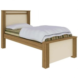 CAMA DE SOLTEIRO MONALISA - AMÊNDOA / OFF WHITE