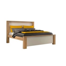 CAMA DE CASAL MONALISA - AMÊNDOA / OFF WHITE