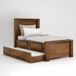 CAMA BIBOX MONALISA SOLTEIRO - BRAÚNA