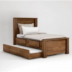 CAMA BIBOX MONALISA SOLTEIRO - BRAÚNA