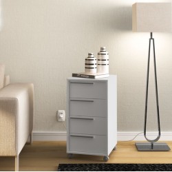 GAVETEIRO MAIA  4 GAVETAS - BRANCO 40 cm x 75,8 cm x 45 cm