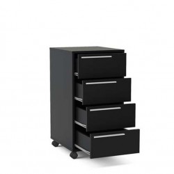 GAVETEIRO MAIA  4 GAVETAS - PRETO 40 cm x 75,8 cm x 45 cm