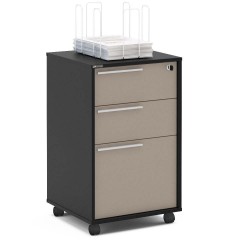 GAVETEIRO MAIA C/CHAVE - PRETO /CINZA 46,5 cm x 75,8 cm x 45 cm
