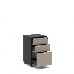 GAVETEIRO MAIA C/CHAVE - PRETO /CINZA 46,5 cm x 75,8 cm x 45 cm