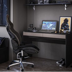 MESA LINDÓIA - PRETO/CINZA 120 cm x 75,5 cm x 45 cm