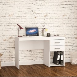 MESA MALTA 2 GAVETAS - BRANCO