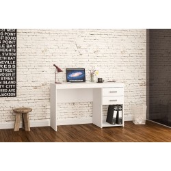 MESA MALTA 2 GAVETAS - BRANCO