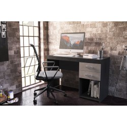 MESA MALTA 2 GAVETAS - PRETO/CINZA 120 cm x 75,5 cm x 46,5 cm