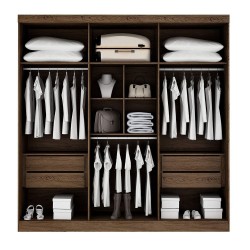 GUARDA-ROUPA ZEUS 6 PTS - ÉBANO