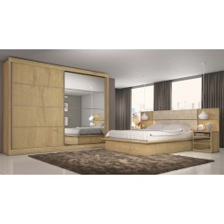 ROUPEIRO SEVILHA 1PT ESPELHADO AMENDOA/OFF WHITE/AMENDOA 228 x 237 x 55,8