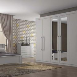 ROUPEIRO MONACO 6PTS ESPELHADO BRANCO 210 x 218 x 46,4