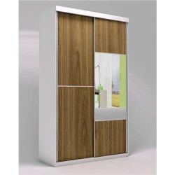 ARMÁRIO URBAN 2 PORTAS -  BRANCO ACETINADO / CARAMELO